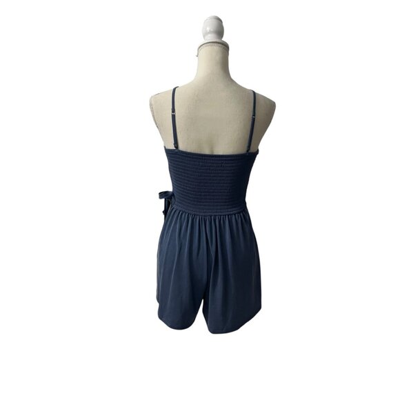 Vintage Abercrombie & Fitch Y2K Blue Faux Wrap Spaghetti Strap Romper Size S - Picture 5 of 10